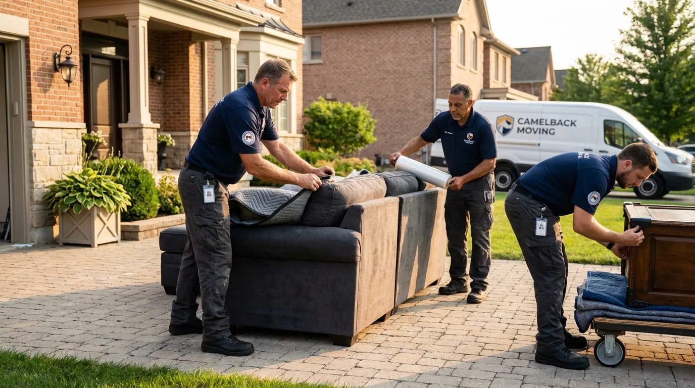 Large estate moving crew wrapping furniture in Ocean Gate, NJ