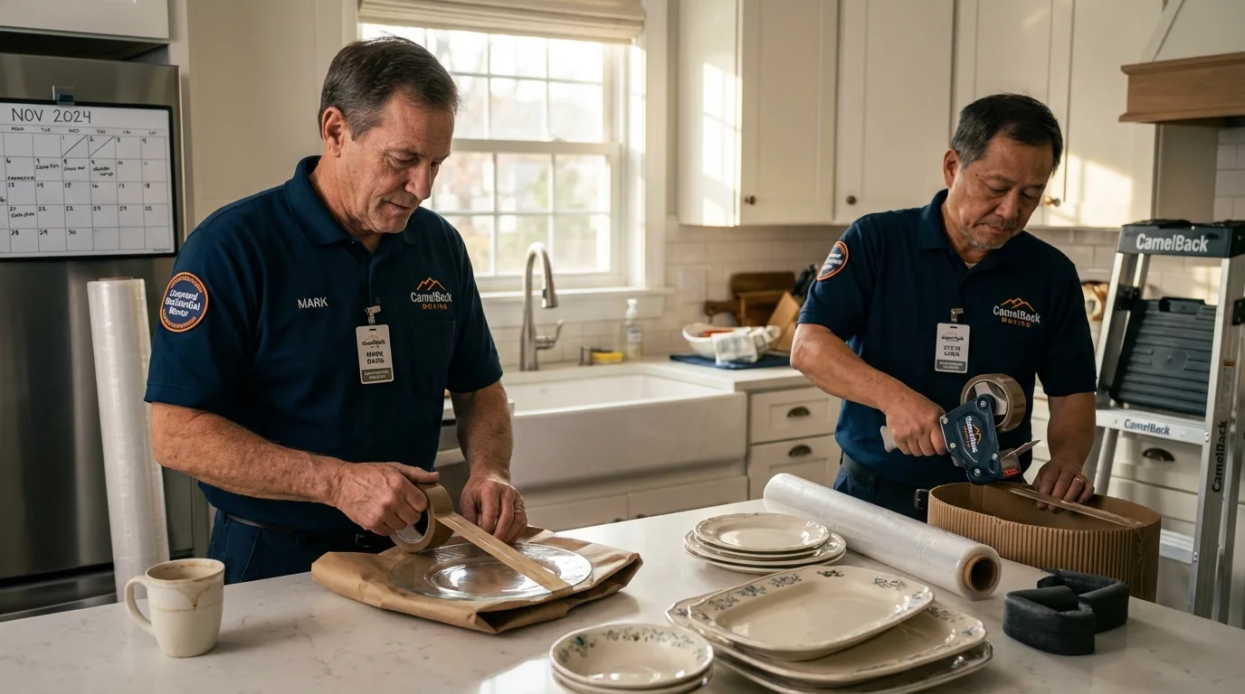 Professional crew packing kitchen dishware in Ocean Gate, NJ